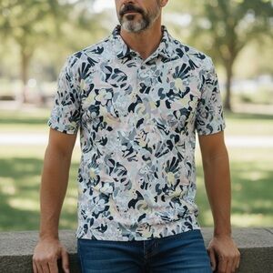 Bad Birdie Multicolor Floral Polo Shirt